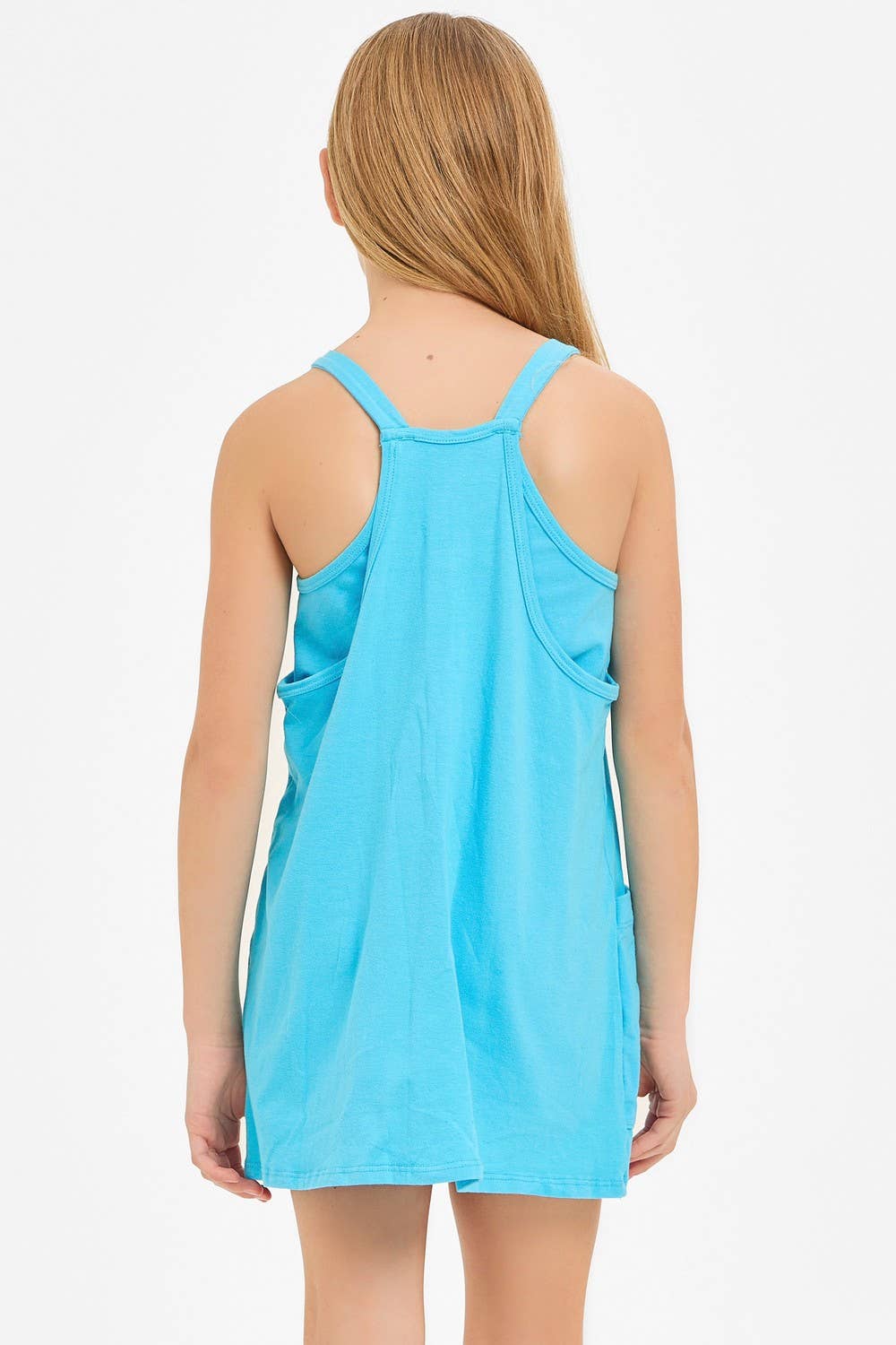 Kids Romper Dress Aqua