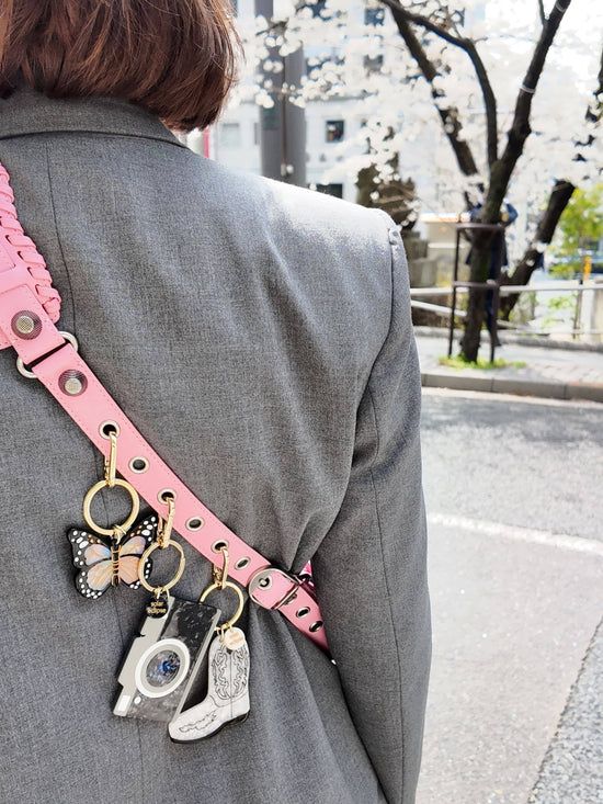 Solar Eclipse Hand-painted Monarch Butterfly Bag Charm + Keychain