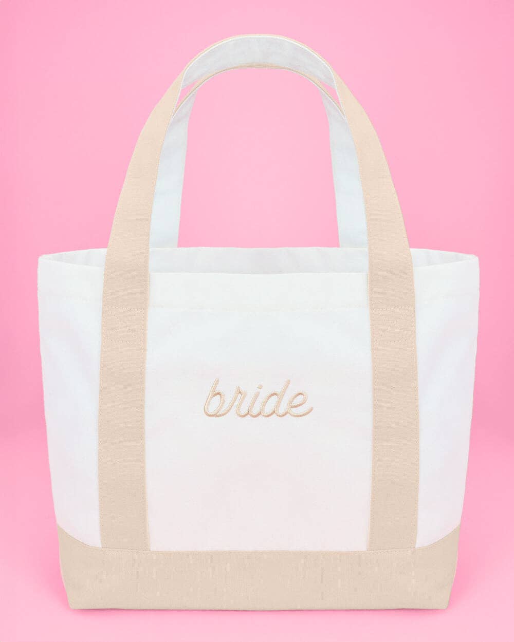 Neutral Bride Boat Tote Bag | Beige Bride Tote, Bridal