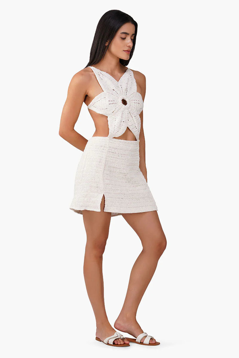 America & Beyond Crochet Floral Knit Dress