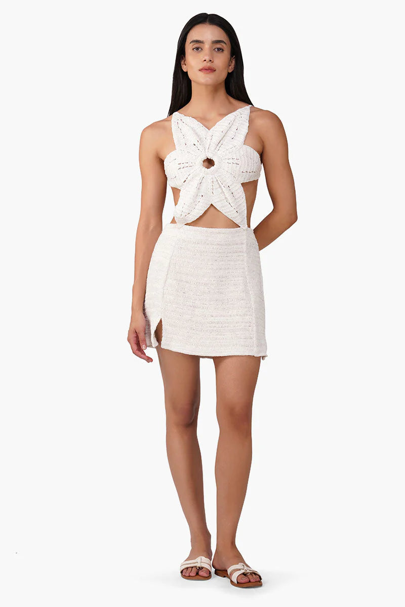 America & Beyond Crochet Floral Knit Dress