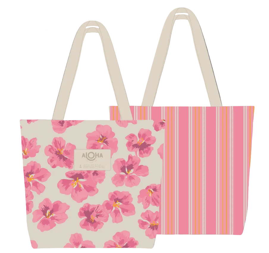 Aloha Collection Flutter Reversible Tote Blush