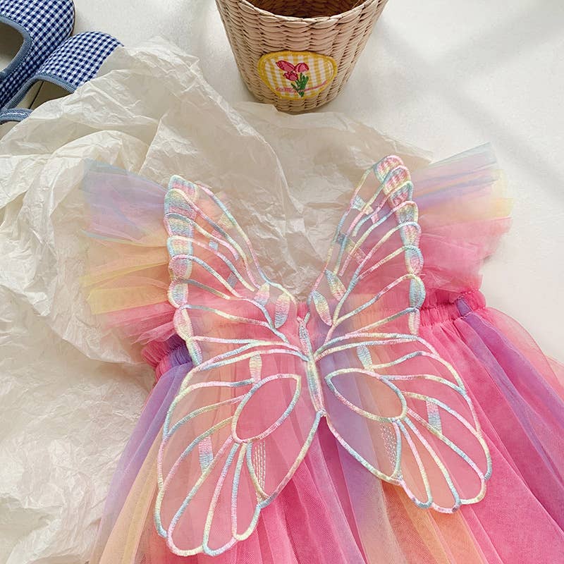 Rainbow Butterfly Wings  Dress