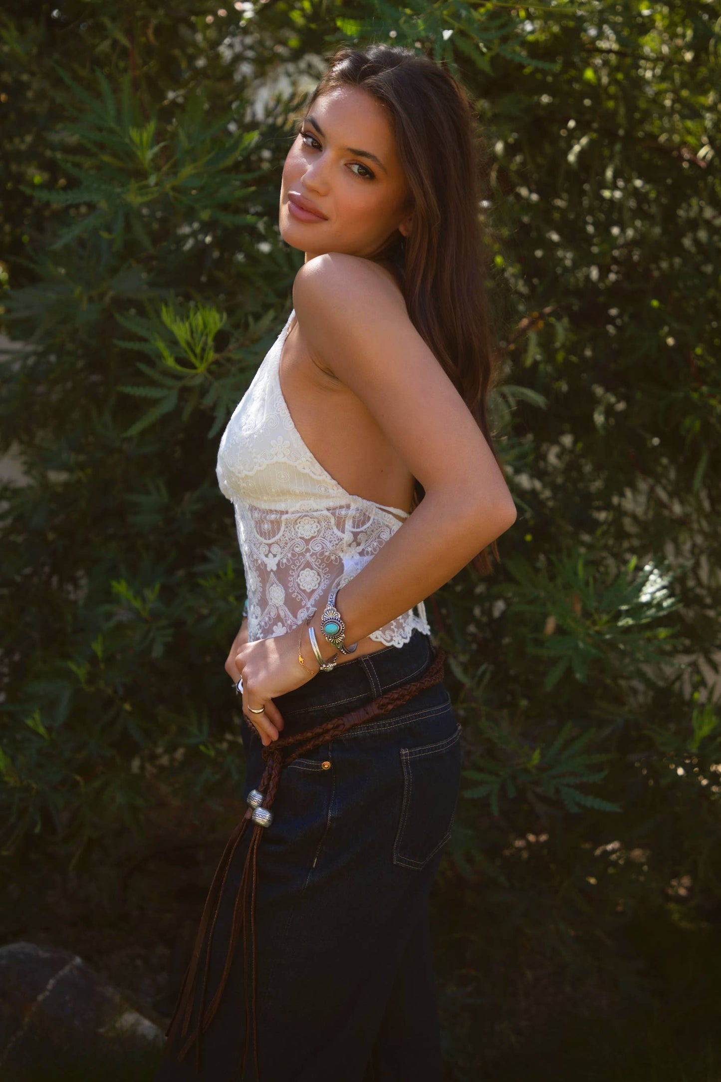 Leyli Halter Cami Top Black