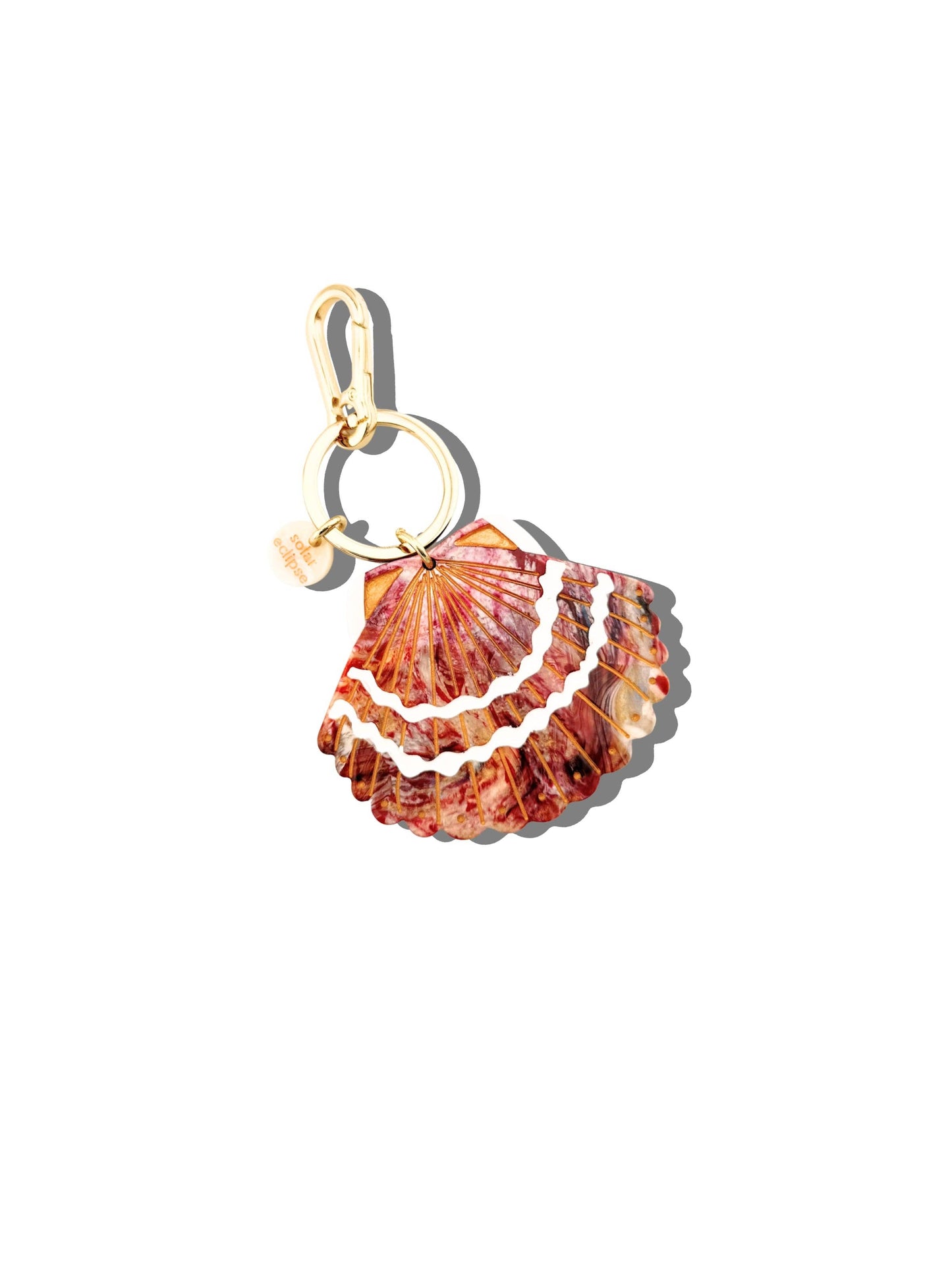 Solar Eclipse Hand-painted Seashell Bag Charm + Keychain