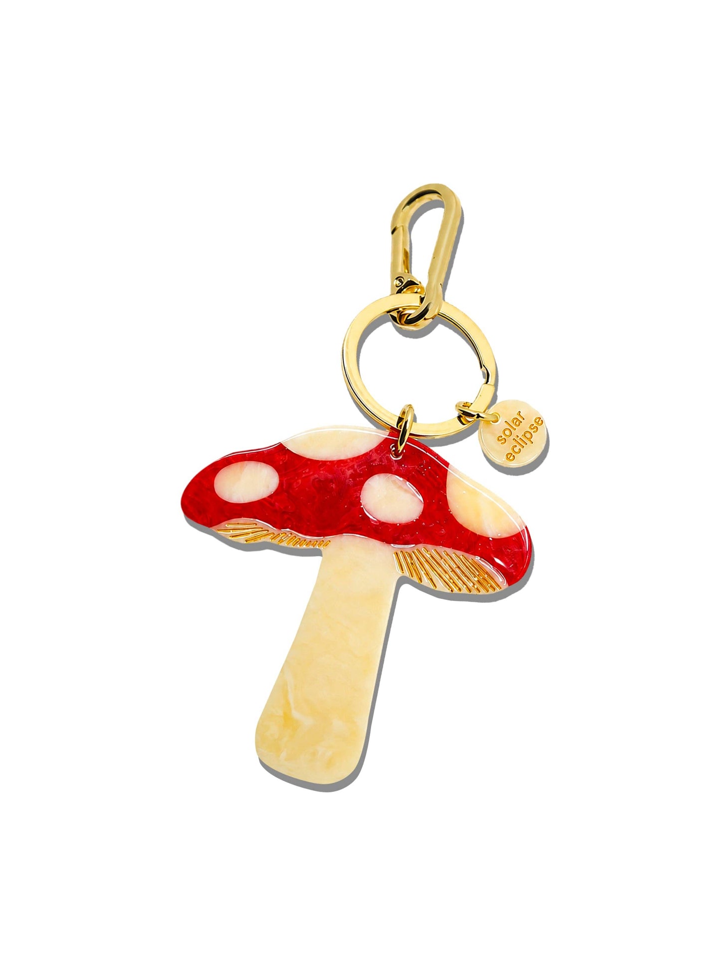 Solar Eclipse Hand-Painted Mushroom Bag Charm + Keychain