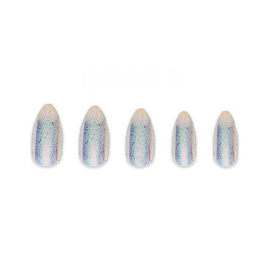 Glamnetics Stardust Press-On Nails| Clear Holographic Finish| Almond