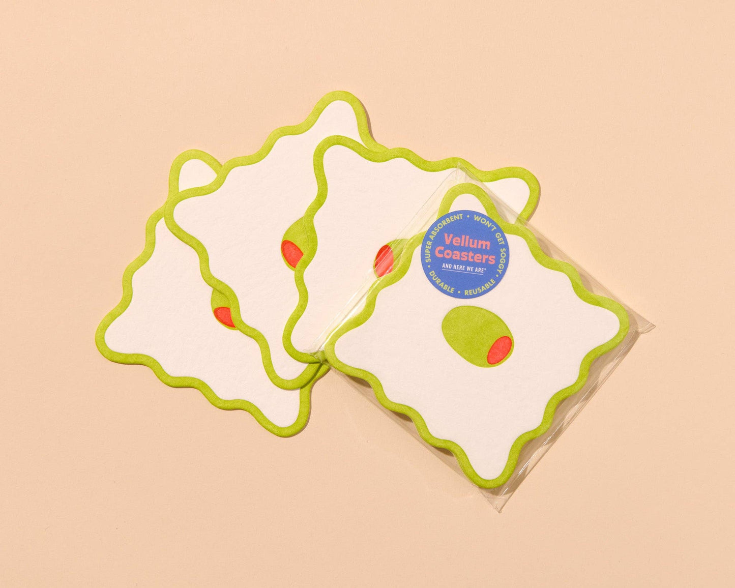 Olive Reusable Vellum Coasters