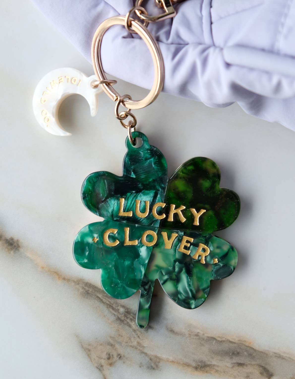Lucky Bag Charm/Keychain Four Leaf Clover