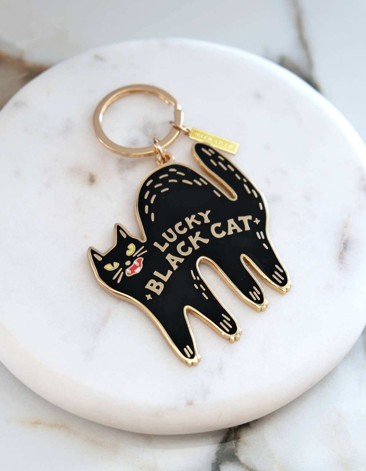 Enamel Bagcharm/ Keychain | Lucky Black Cat