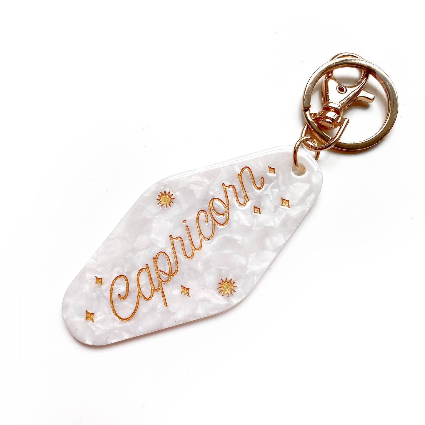 Capricorn Horoscope Motel Keychain