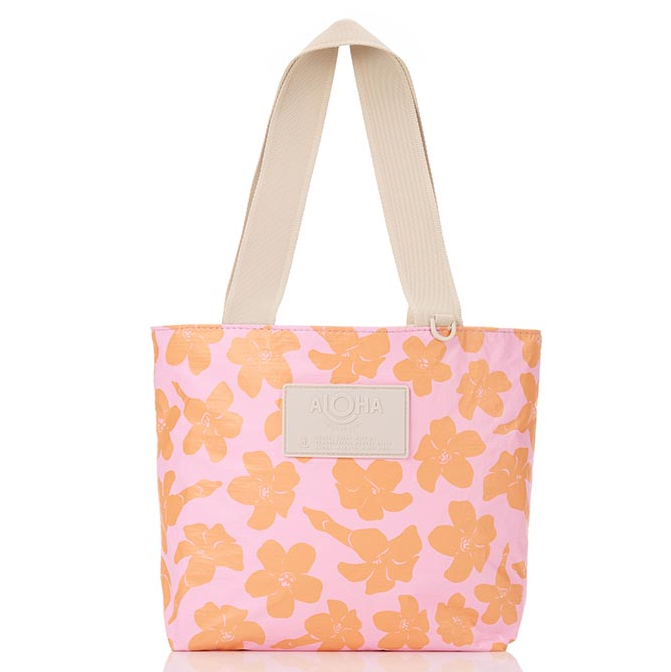 Aloha Collection Puakenikeni Buds Mini Tripper Tote Pink Orange