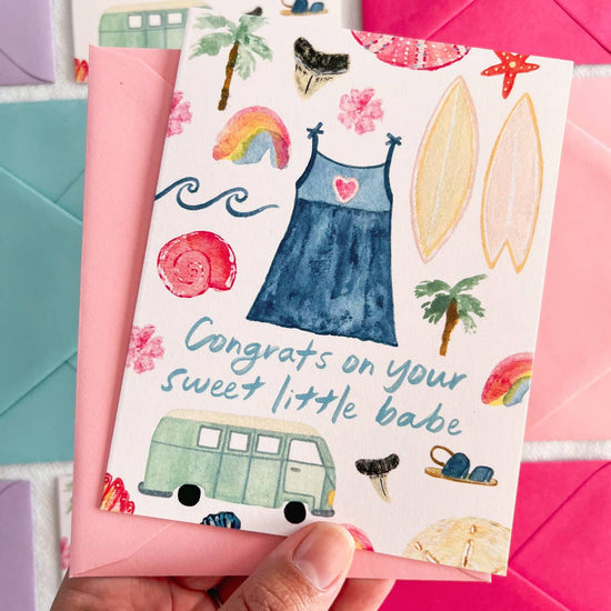 Beach Babe Baby Girl Card