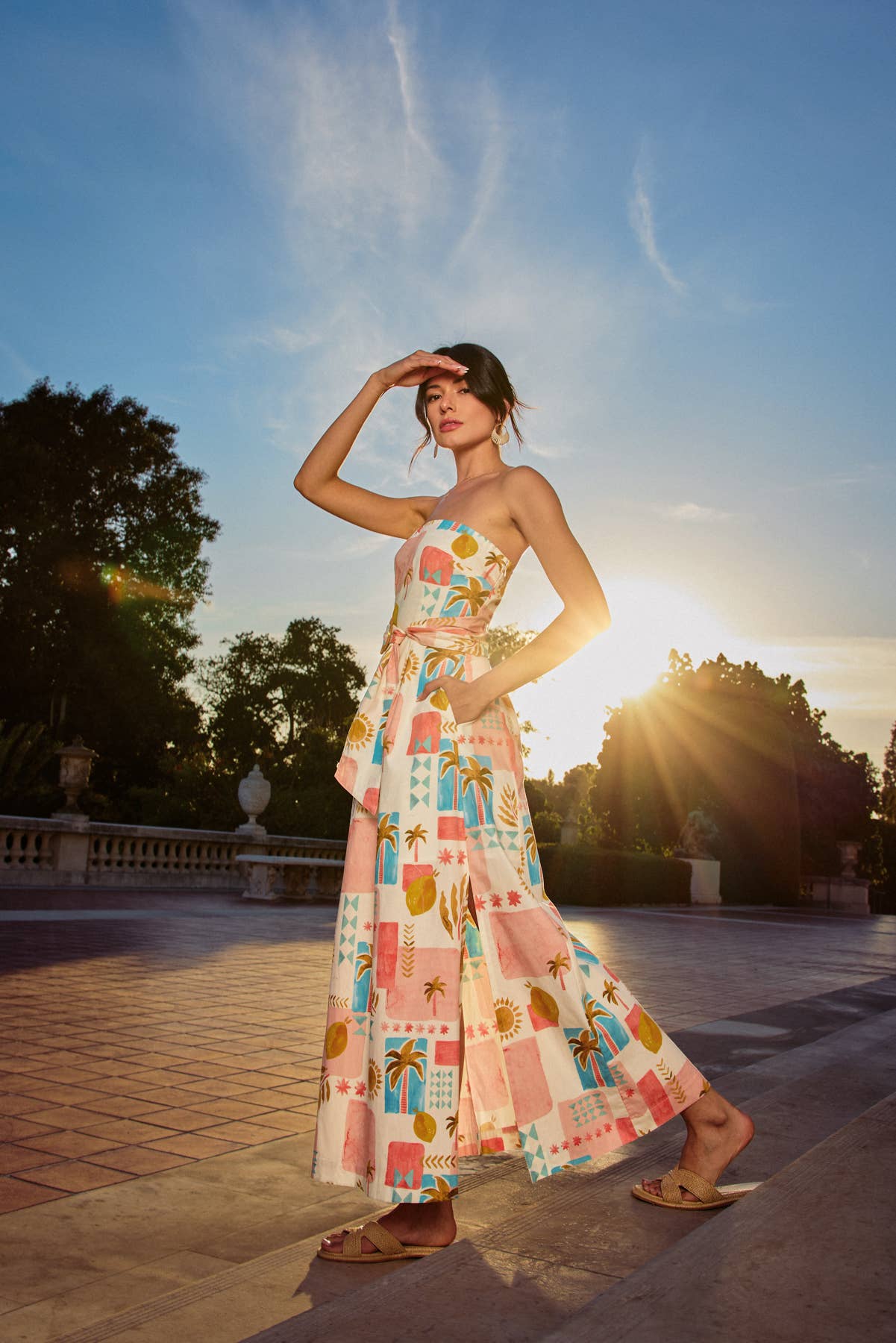 Amalfi Coast Strapless Maxi Dress