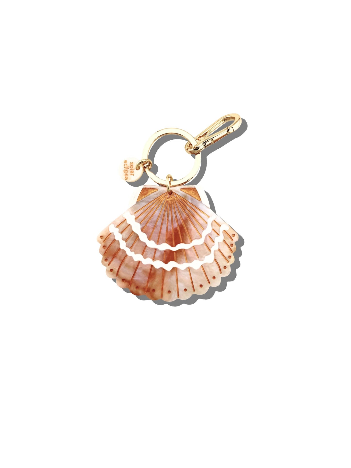 Solar Eclipse Hand-painted Seashell Bag Charm + Keychain
