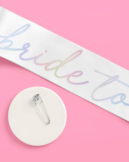 White Bride To Be Sash