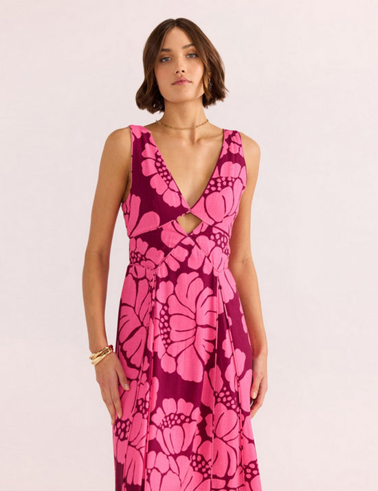 Load image into Gallery viewer, Mink Pink Persephone Panel Midi Dress Berry
