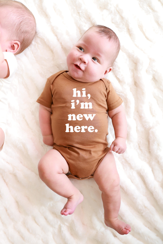 Hi I'm New Here Baby Onesie