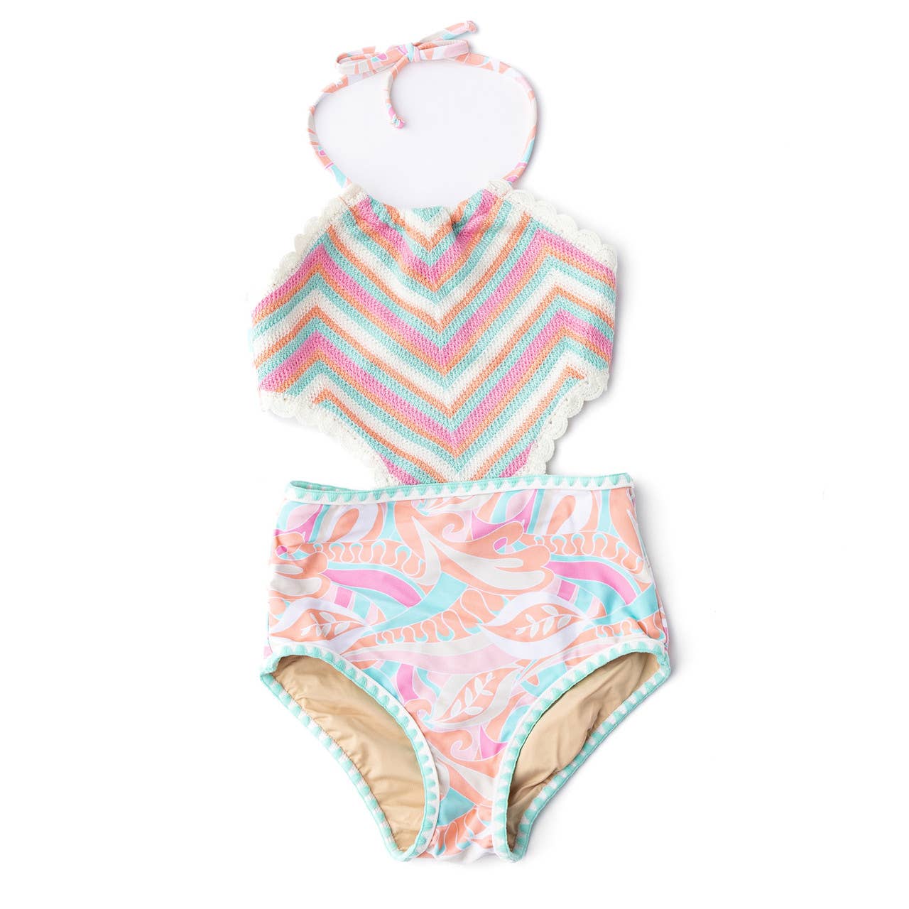 Shade Critters Tutti Fruity Crochet Halter One Piece Swimsuit 4