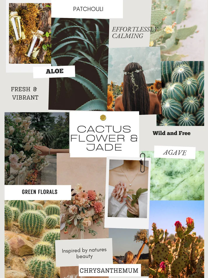 Wallflower Shoppe Concrete Candle Cactus Flower & Jade