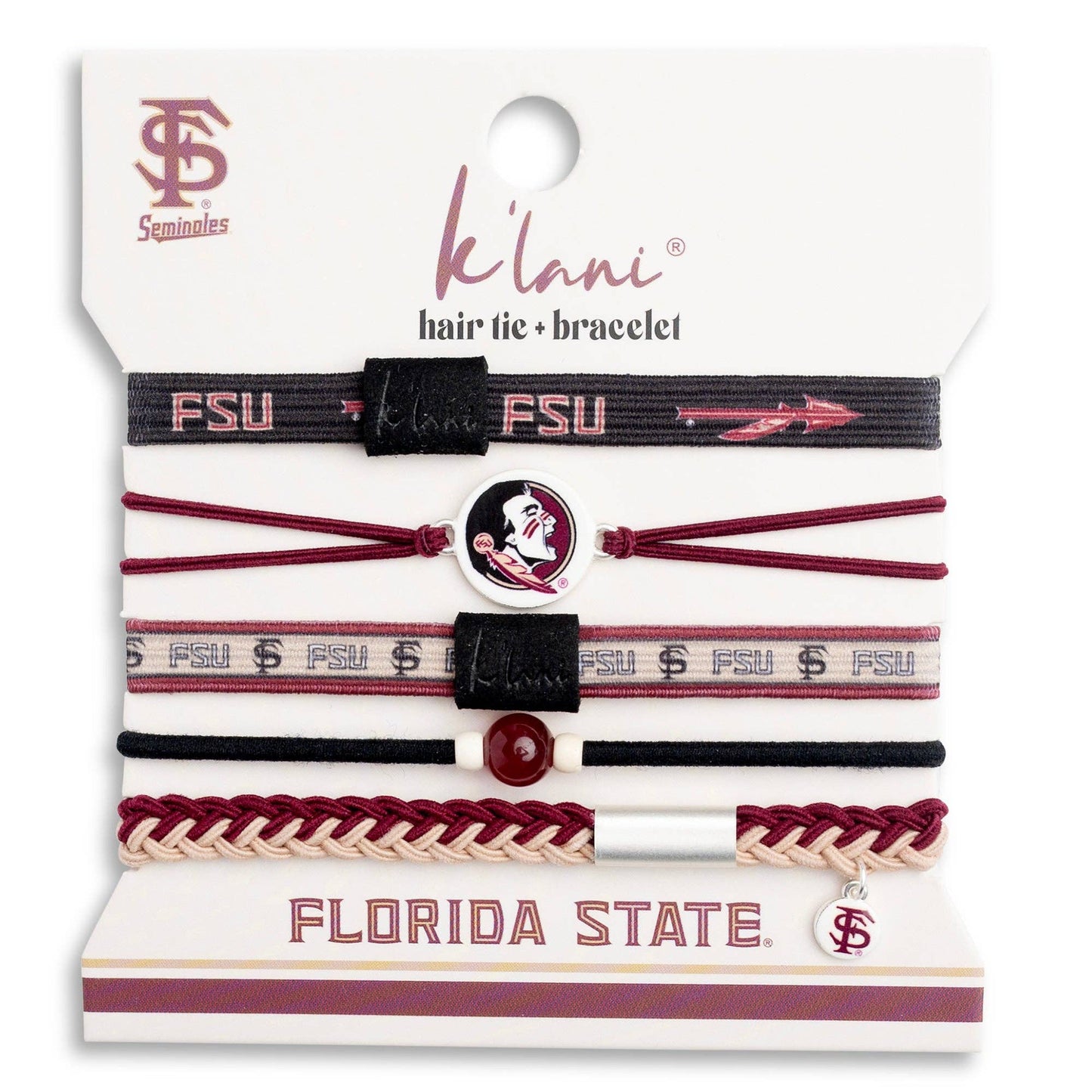 K'lani Florida State University Game Day Hair Tie Bracelets