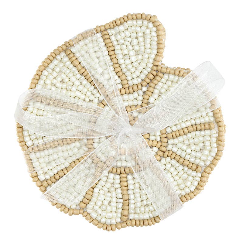 Shell Beaded Coasters - Set of 4