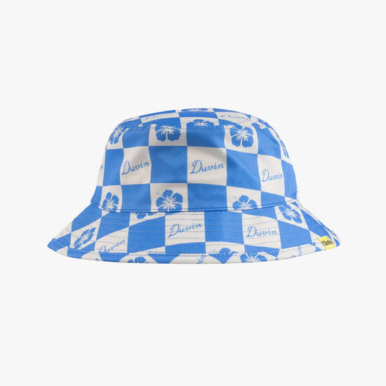 Duvin Checker Floral Bucket Hat Blue
