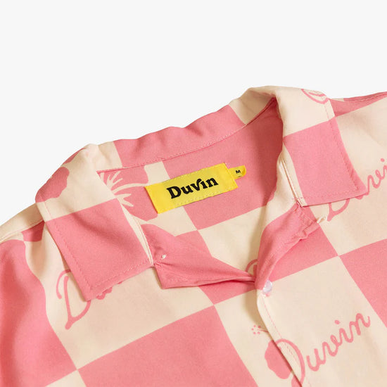 Duvin Checker Flower Buttonup Pink