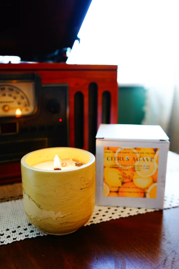 Wallflower Shoppe Concrete Candle Citrus Agave