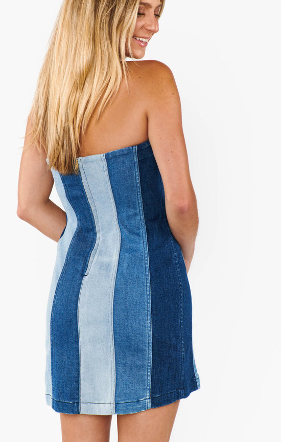 Load image into Gallery viewer, Show Me Your Mumu Coronado Corset Dress Shady Indigo
