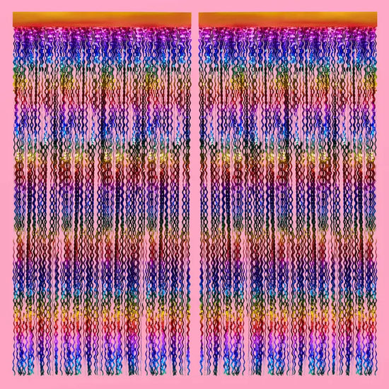 Wavy Rainbow Foil Curtain