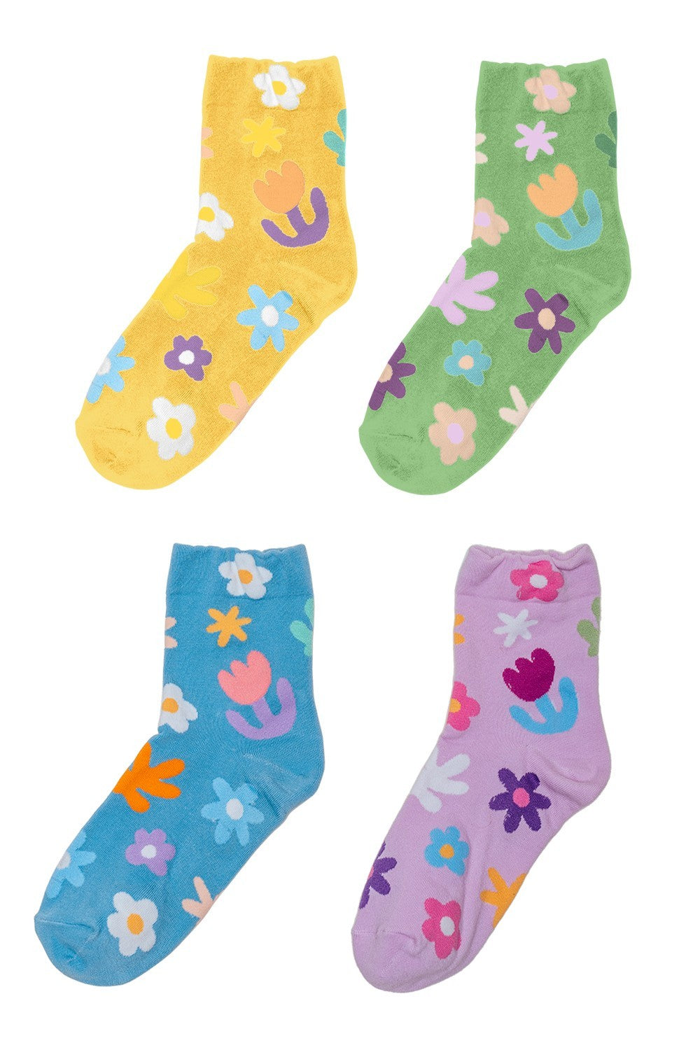 Floral Print Crew Socks