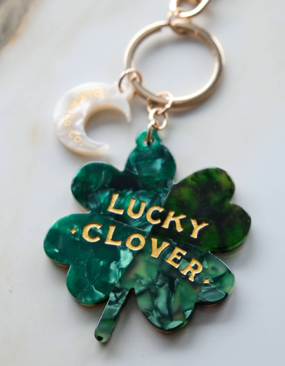 Lucky Bag Charm/Keychain Four Leaf Clover