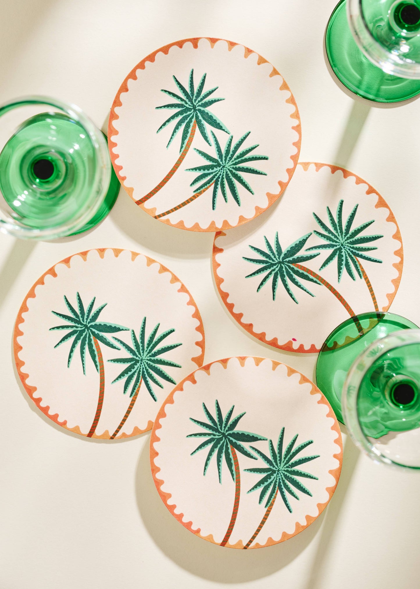 Palm Trees Coasters - Set of 4
