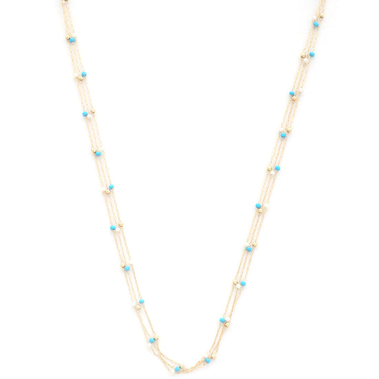 Dainty Layered Necklace Turq
