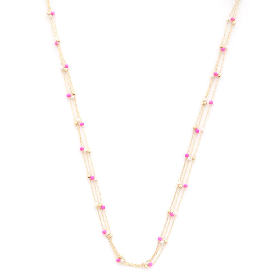 Dainty Layered Necklace Pink