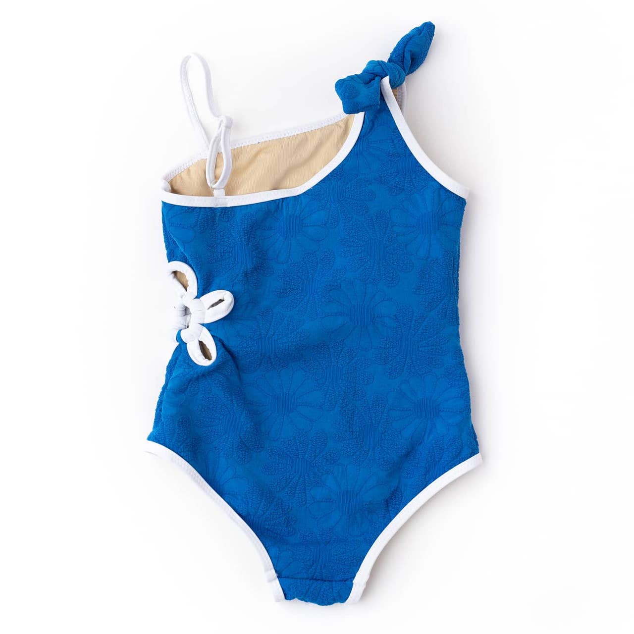 Shade Critters Royal Blue Floral One Shoulder One Piece