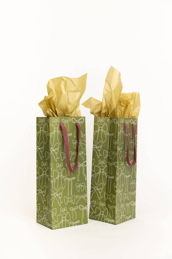 Olive Bows Wine Bag