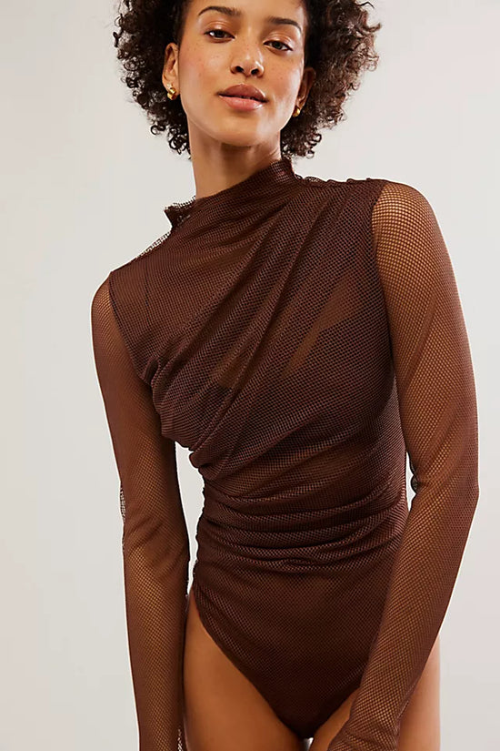 Free People On My Way Bodysuit Chocolate