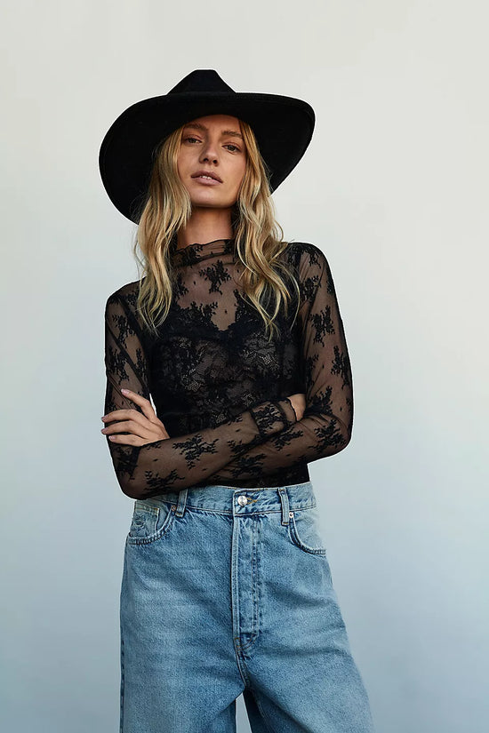 Free People Lady Lux Layering Top Black