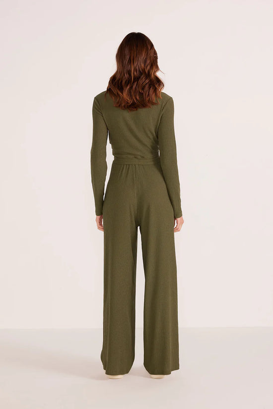 Mink Pink Emmerson Wide Leg Pant Forest Green