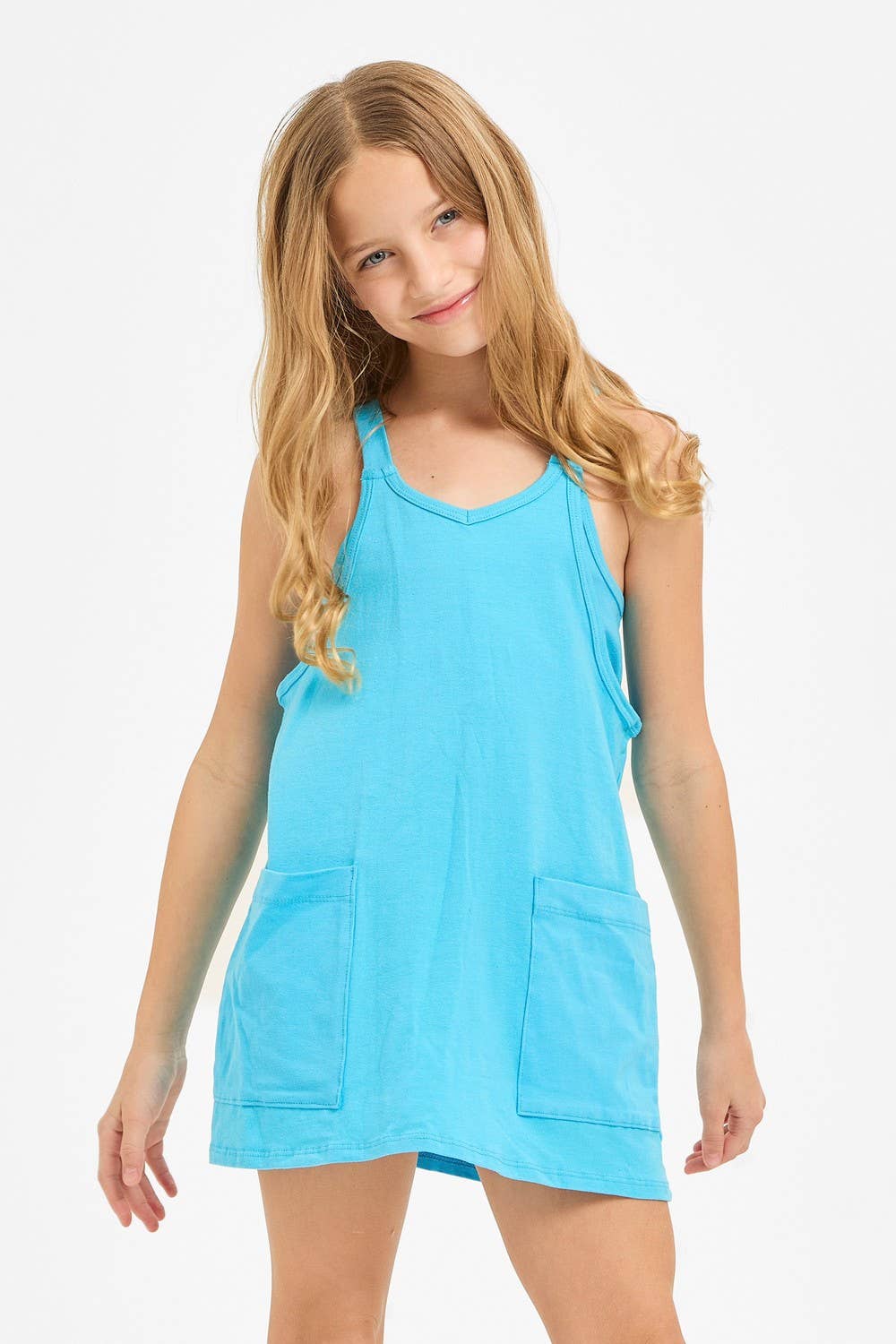 Kids Romper Dress Aqua