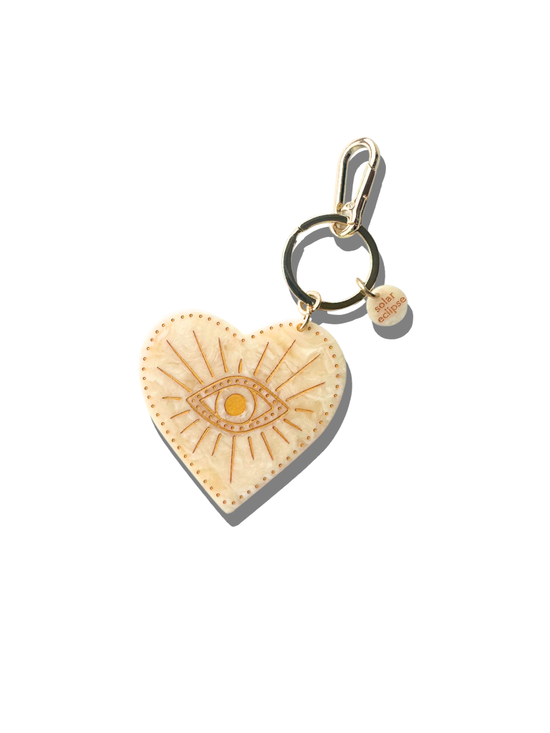 Solar Eclipse Celestial Heart Bag Charm + Keychain