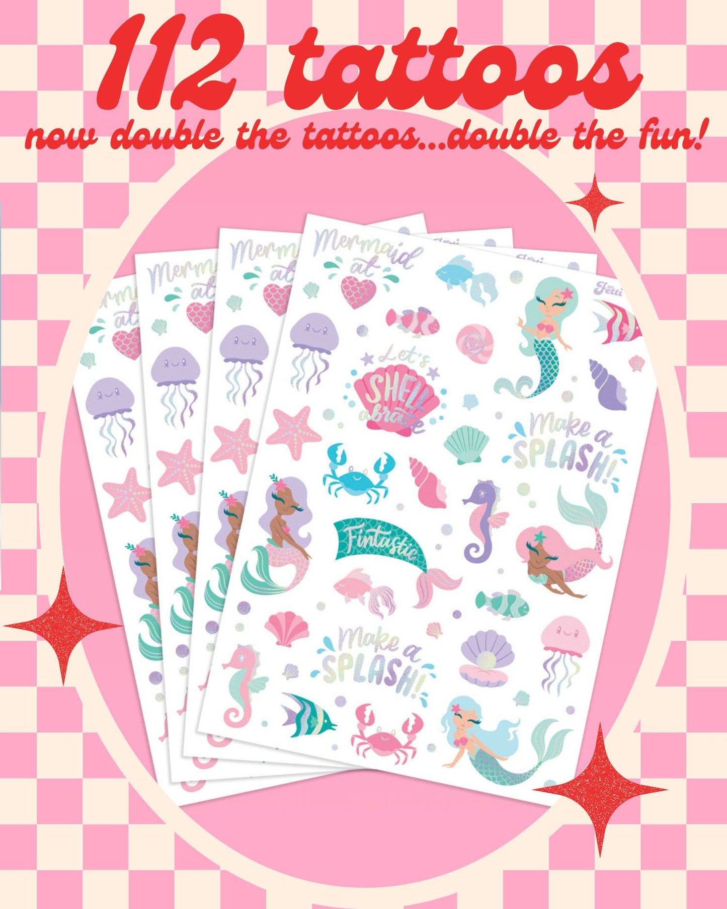Under the Sea 112 Temporary Tattoos | Mermaid, Ocean, Bday