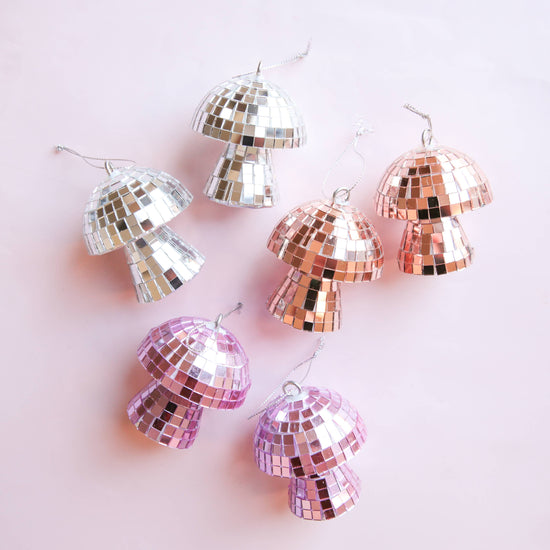 Disco Mushroom Ornament | Pink