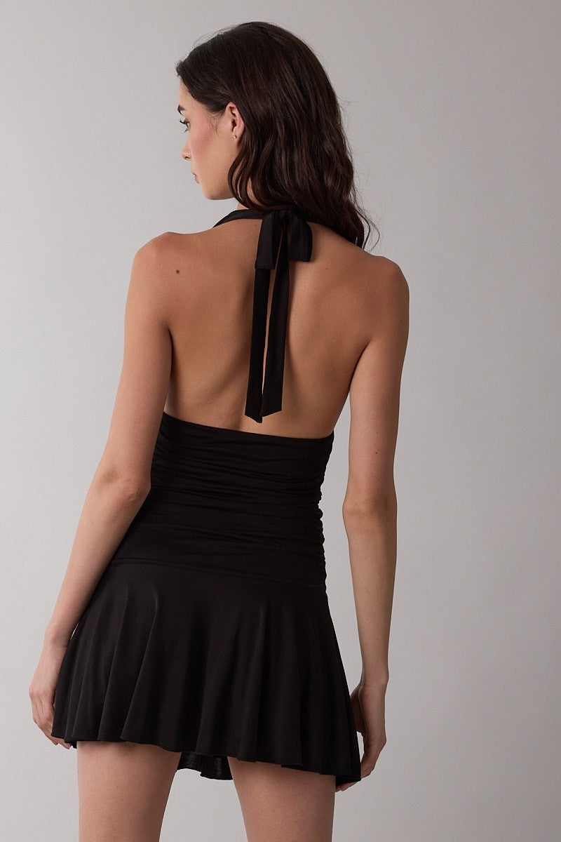 Reis Halter Dress Black