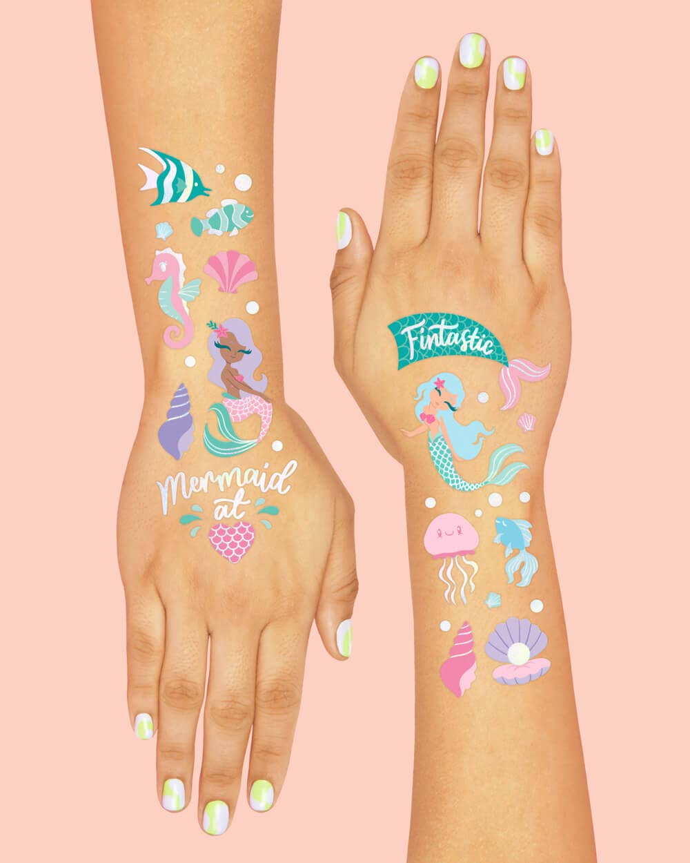 Under the Sea 112 Temporary Tattoos | Mermaid, Ocean, Bday