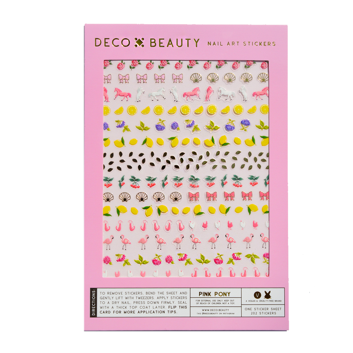 Deco Beauty Nail Art Stickers - Pink Pony