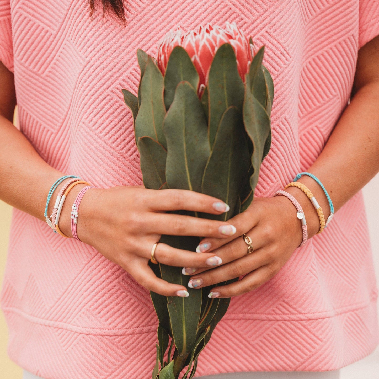 K'lani "Embrace" Bright Pastels with Silver Sea Turtle Charm Hair Tie Bracelets