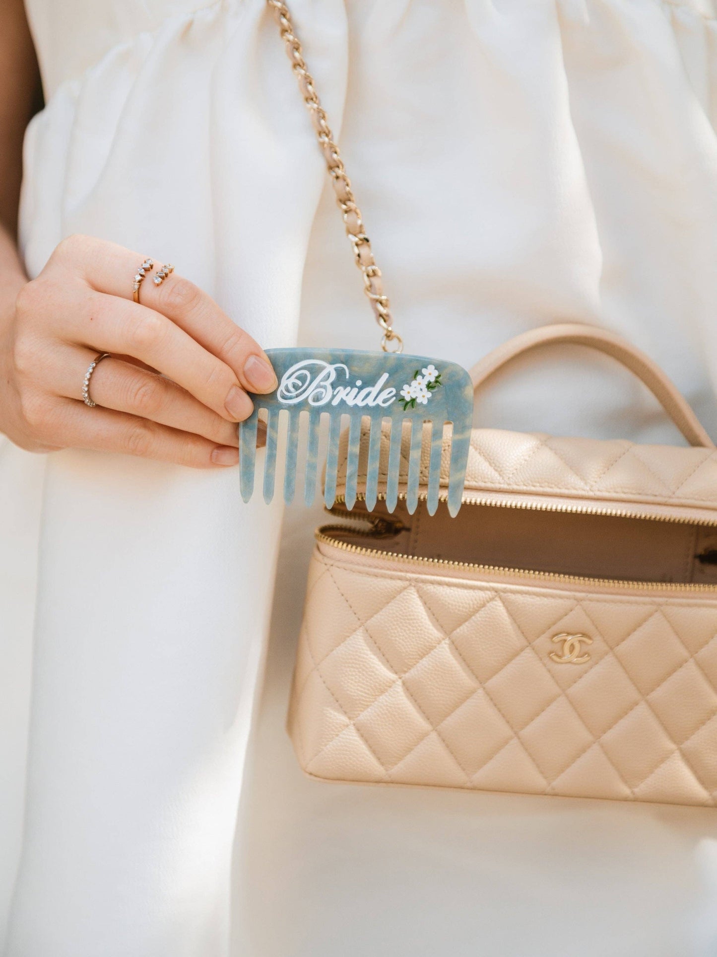 Solar Eclipse Hand-Painted Bride Pocket Comb